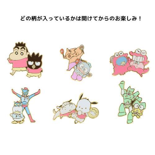 キャラクターイラスト ピンバッジ 10個セット クレヨンしんちゃんxサンリオキャラクターズ ピンバッジ 全6種の内どれ