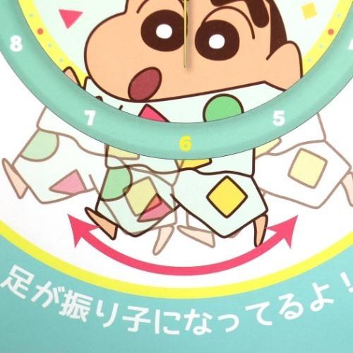 クレヨンしんちゃん 壁掛け振り子時計 足振り ウォールクロック