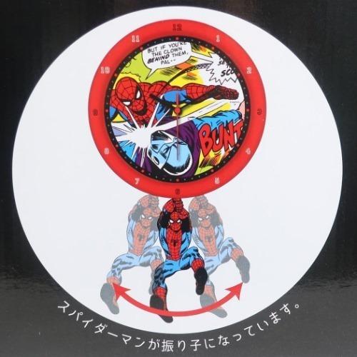 91㎝　1997年 SPIDER-MAN ウォールクロック 壁掛け時計 マーベル スパイダーマン グッズ 壁掛け振り子時計 キャラクター 足振り