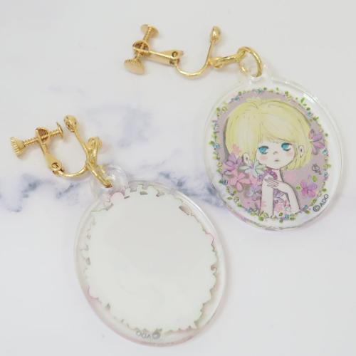 水森亜土 グッズ アクセサリー キャラクター アクリルイヤリング