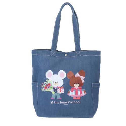 くまのがっこう 絵本キャラクター トートバッグ デニムトートバッグ 