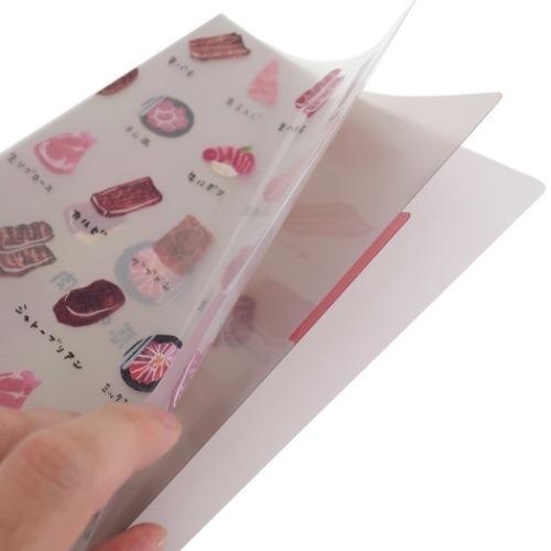 ミニファイル おもしろ文具 3ポケット A5 クリアファイル 魅惑の焼肉