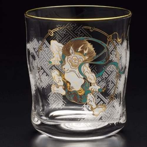 ADERIA ロックグラス 風神雷神 ペアセット アデリア 300ml 2個 石塚