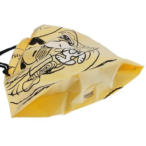 ラッピング用品 スヌーピー ギフト 巾着バッグ ビニール M ピーナッツ グッズ イエロー キャラクター 32×40.5×8cm プレゼント包装|キャラクターのシネマコレクション|02