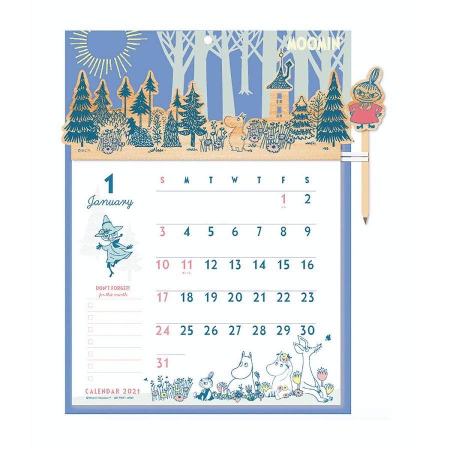 ムーミン 壁掛け 北欧 21年 カレンダー ウッドヘッダー Apj キャラクターのシネマコレクション 通販 Paypayモール