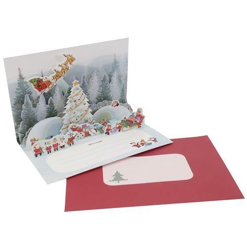 ミニサンタ クリスマスカード ポップアップ カード APJ 封筒付きグリーティングカード 111641 日本の職人技 ついに入荷