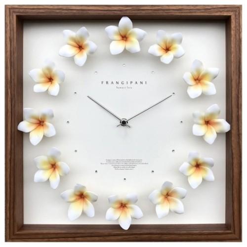 プルメリアクロック インテリア 掛け時計 Plumeria Clock ブラウンフレーム 造花 ギフト キャラクターのシネマコレクション 通販 Paypayモール