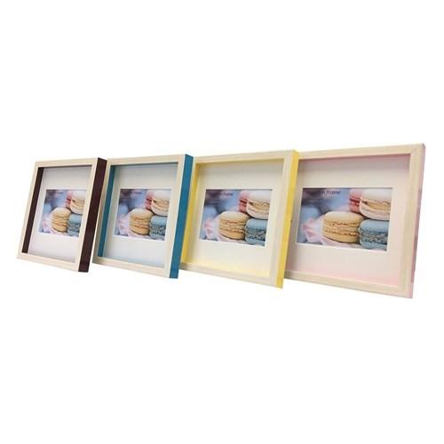 フォトフレーム マカロン フレーム Macaron frame Blue 200x200mm（ハガキサイズマット付） 美工社 22.3×22. ...