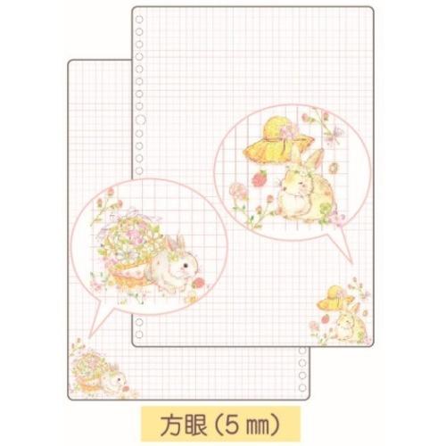たけいみき 直送商品 グッズ 方眼 ルーズリーフ 26穴 学習ノート B5 ガーリーイラスト