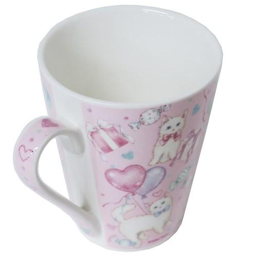 たけいみき マグカップ 陶器製MUG キャットバルーン クローズピン ギフト雑貨 ガーリーイラスト プレゼント 男の子 女の子 バレンタイン｜cinemacollection｜02