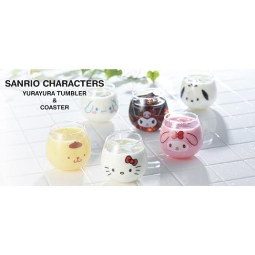 ハローキティ ガラスコップ ゆらゆら タンブラー フェイス サンリオ