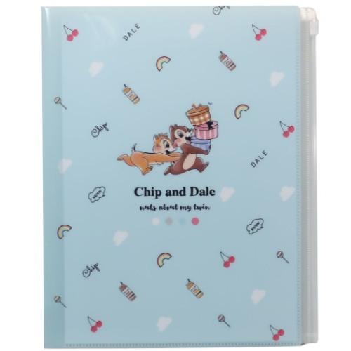 チップ デール マーケティング ジップファスナー付 6ポケット クリアファイル クラックス ディズニー 新学期準備文具 ポケットファイル チラシ