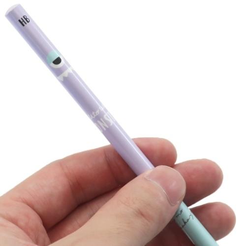 丸軸 えんぴつ HB 鉛筆 うとうとモンスター パープル 新学期準備文具 小学生 中学生 高校生 かわいい 女の子向け