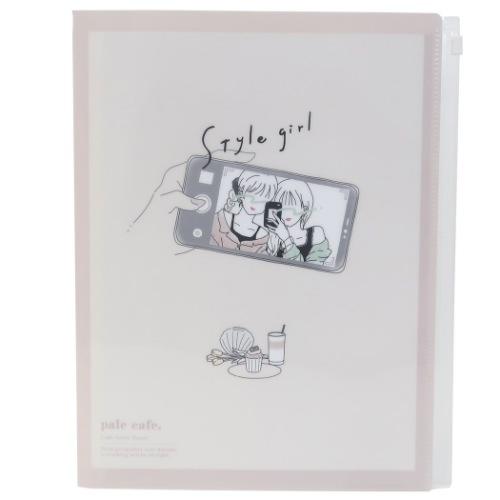 ジップファスナー付 6ポケット クリアファイル ポケットファイル Style Girl Pale Cafe クラックス かわいい549円