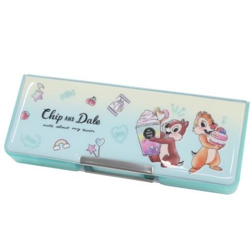 【入手困難】ディズニー　チップ&デール　筆記具　6点セット チップ＆デール 筆箱 コンパクト 両面開きソフトペンケース