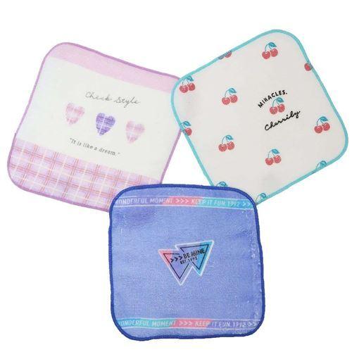 ミニ タオル 3Pセット 新学期準備雑貨 抗菌防臭 ハンカチタオル 3枚組 