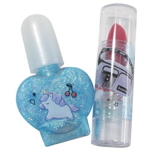 キッズコスメセット カラフルキャンディガール カラーリップクリーム 想像を超えての はがせるネイルセット レインボーパーティ チャーミングジュエル