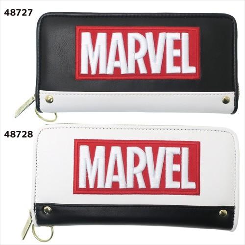 MARVEL ボックスロゴ 長財布 ラウンドファスナーロングウォレット 合皮ツートーン マーベル クラックス 20×19×2.5cm ギフト雑貨 キャ｜cinemacollection