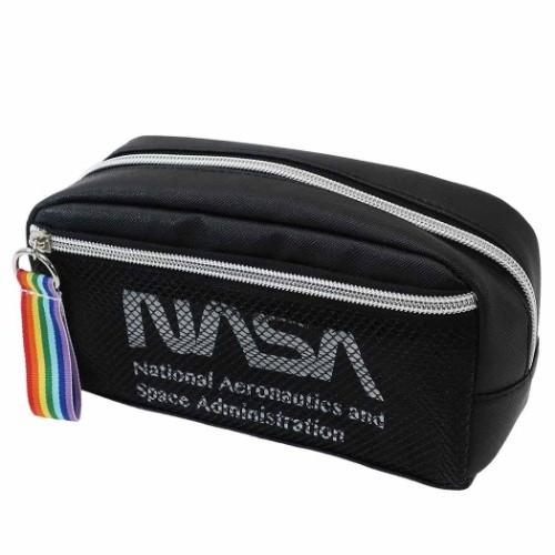 メッシュポケット BOX ペンケース NASA 筆箱 グッズ ロゴ ブラック