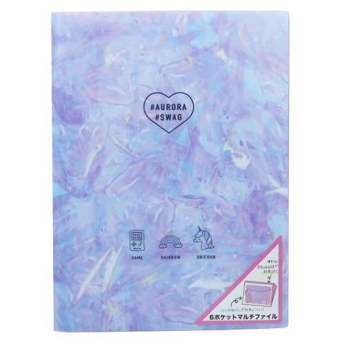 6ポケット マルチ ファイル クリアフォルダー Aurora Swag グッズ ハードカバータイプ かわいい キャラクターのシネマコレクション 通販 Paypayモール