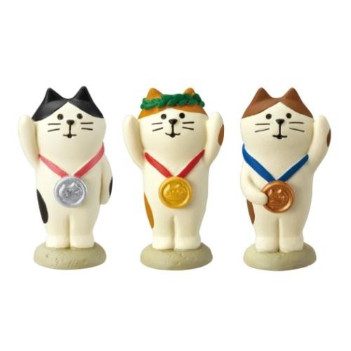 まったりスポーツフェスティバル Concombre かわいい マスコット メダル猫 金銀銅3人セット デコレ キャラクターのシネマコレクション 通販 Paypayモール
