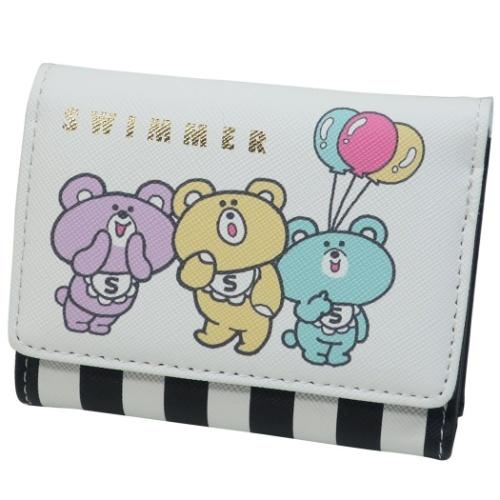 コンパクト ウォレット Swimmer キャラクター 女の子向け スイマー ギフト雑貨 プレゼント ホワイト セール 三つ折り財布