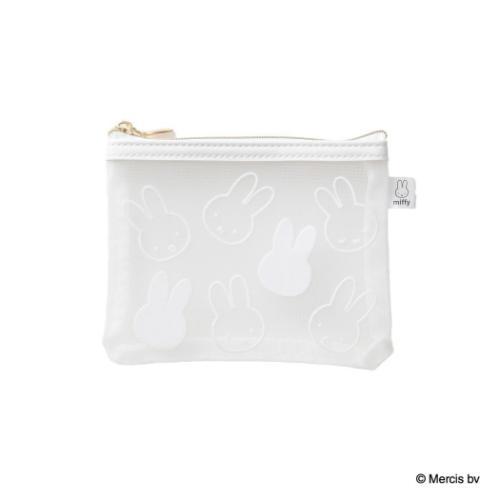 ミッフィー 平ポーチ MIFFY FLOCKY ミニフラットポーチ ホワイト ディックブルーナ