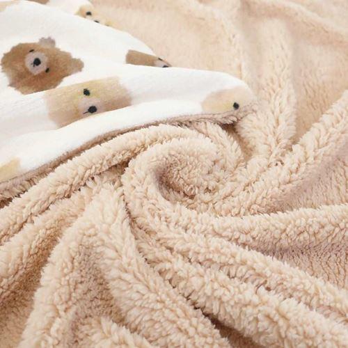 さえら風✨ピアリマーマ ボア系 ふかふか綿毛布 ブランケット 正方形 新品タグ付 ふわくま ブランケット ボア付き デジプリ ひざ掛け毛布 アニマル 通販