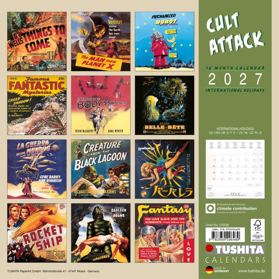 壁掛けカレンダー2027年 TUSHITA 2027 Calendar ハートアート