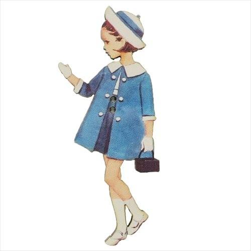 アトリエボヌールドゥジュール フランス製木製飾りボタン 青いコートの女の子 グッズ 手芸用品 手作り雑貨 ハートアートコレクション ハンドクラフト キャラクターのシネマコレクション 通販 Paypayモール