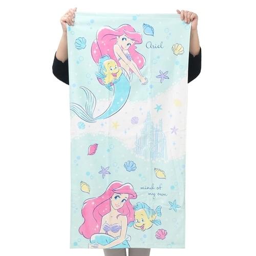 流行のアイテム リトルマーメイド グッズ バスタオル ディズニープリンセス キャラクター プリント ビッグタオル Materialworldblog Com