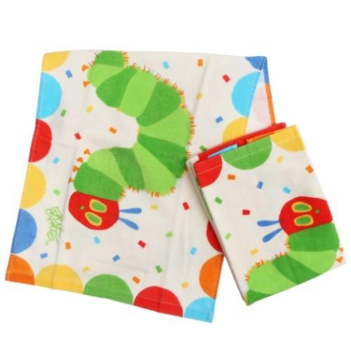 はらぺこあおむし フェイスタオル タオル プリント ロングタオル 2枚セット 虹色りんご エリックカール