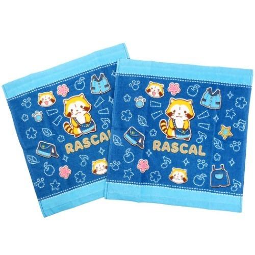 あらいぐまラスカル グッズ ハンドタオル 世界名作劇場 キャラクター プリント ウォッシュタオル 2枚セット デニム プレゼント 男の バレンタ 爆買