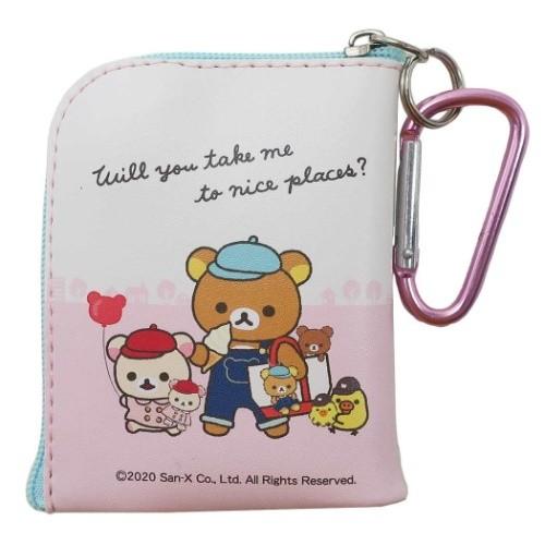 リラックマ ミニポーチ キャラクター グッズ カラビナ付き L字 ミニ ミニポーチ サンエックス キャラクターのシネマコレクション 通販 Paypayモール
