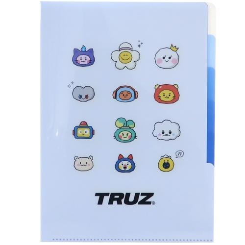 TRUZ ポケットファイル 5インデックスA4クリアファイル WHITE LINE