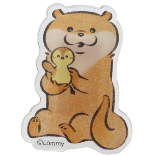 可愛い嘘のカワウソ Lineクリエイターズ キャラクター クリップ ダイカット アクリルクリップ ピンク カミオジャパン Smilesquadhouston