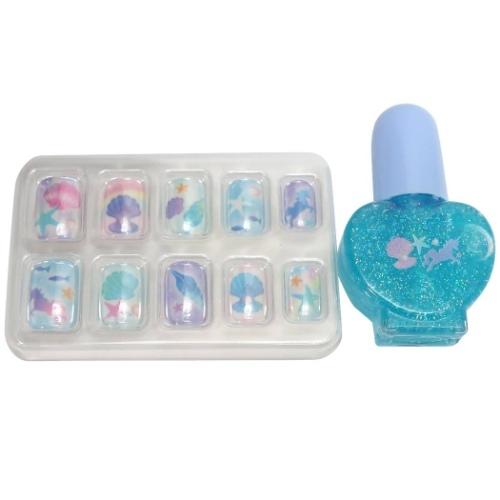 キッズコスメ プレゼント マニキュア ネイルチップ セット マーメイドドリームス ラメ入りブルー キャラクターのシネマコレクション 通販 Paypayモール