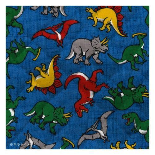 手芸用品 キルトカットクロス カラフルダイナソー ネイビー 恐竜 清原 