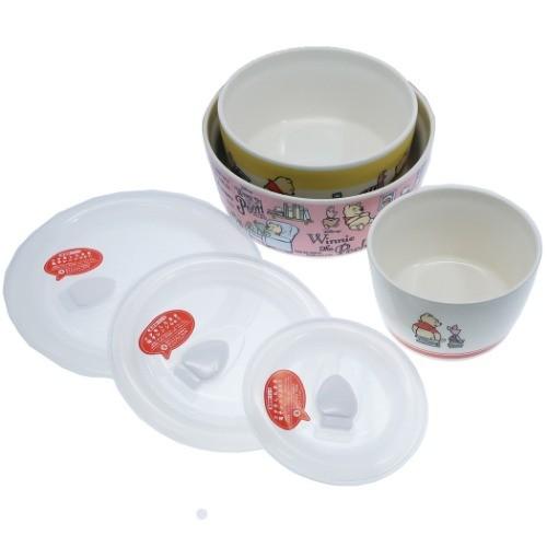未使用品クマのプーさん　陶器セット　レンジパック3個セット×3個 Disney（ディズニー） くまのプーさん グッズ 食品保存容器 陶器製