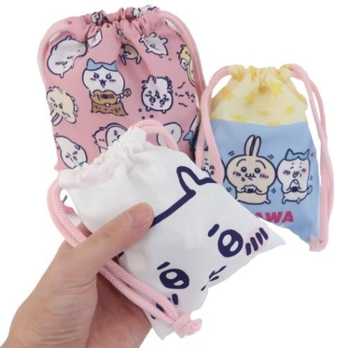 きんちゃくポーチ 3Pセット ちいかわ 巾着袋 ナガノ 通販 プレゼント