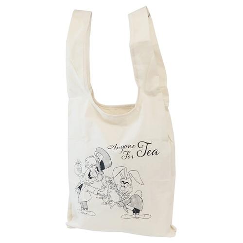 本物 ふしぎの国のアリス エコバッグ 肩掛け マルシェバッグ マッドハッター 3月うさぎ ディズニー