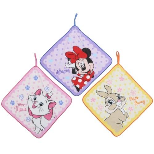 ディズニーキャラクター ループタオル 幼稚園 ループ付き ハンドタオル ディズニー メーカー公式ショップ 入園入学準備雑貨879円 丸眞 ドットガールズ 3枚セット