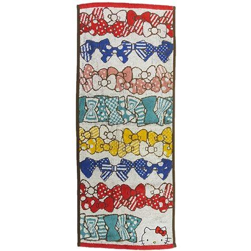 ハロー キティ グッズ ジャガード ロングタオル サンリオ Sanrio キャラクター フェイスタオル ボーダー リボン キャラクターのシネマコレクション 通販 Paypayモール