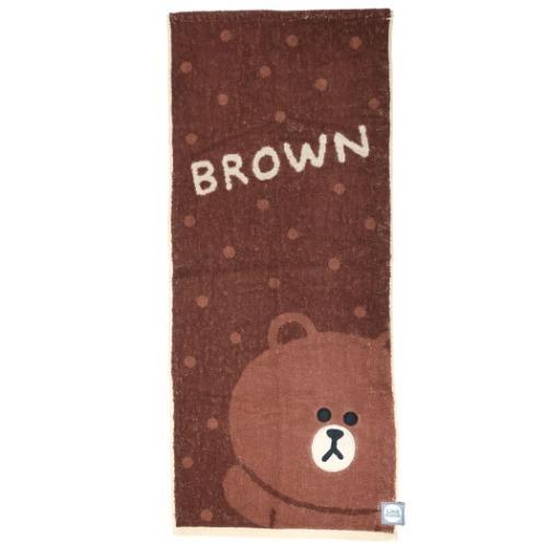 フェイスタオル グッズ Line Friends Lineスタンプ キャラクター ジャガード ロングタオル ハローブラウン キャラクターのシネマコレクション 通販 Paypayモール