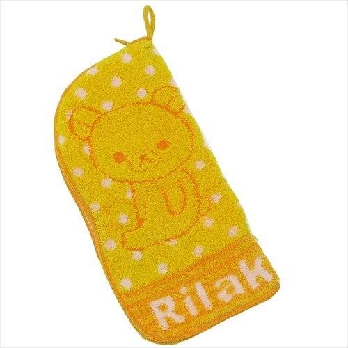 リラックマ ファスナー付きタオル ハッピーライフイエロー ファッションの グッズ サンエックス キャラクター ペットボトルホルダー