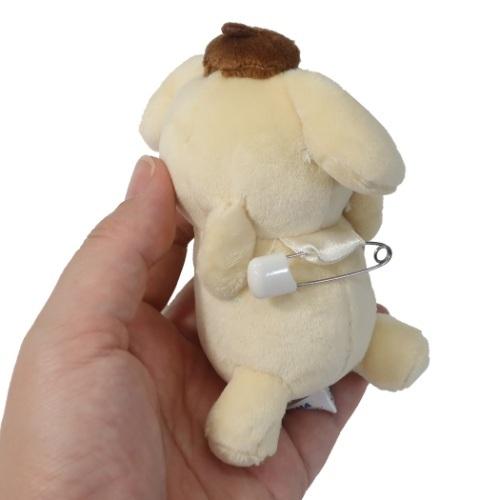 ポムポムプリン　ぬいぐるみ　マスコット　バッジ ポムポムプリン くっつきぬいぐるみバッジ マスコット サンリオ