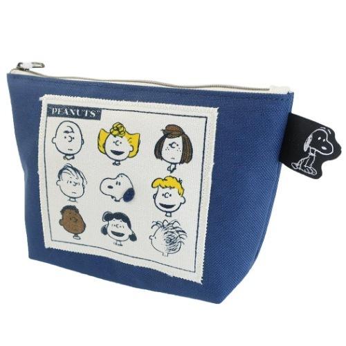 無料 コスメポーチ スヌーピー 舟形 ポーチ Vintage Navy ピーナッツ ナカジマコーポレーション プレゼント かわいい 化粧ポーチ 女の子