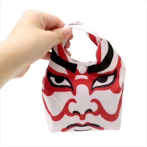 エコなショッピングバッグ 歌舞伎 隈取り エコバッグ 収納袋付き ノル