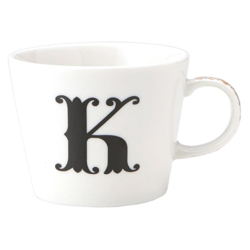 イニシャル マグカップ 小皿 ギフトセット アルファベット プレート付マグカップ K 東欧風alphabet Mug お洒落デザイン食器 陶器製 テーブルウェア キャラクターのシネマコレクション 通販 Paypayモール