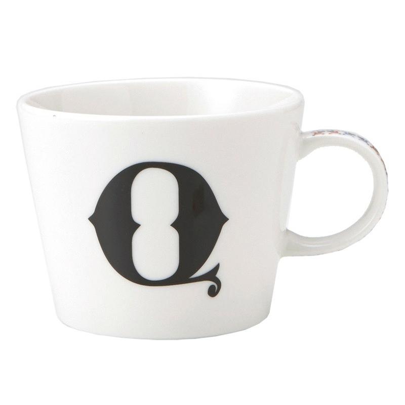 誕生日ギフト雑貨 アルファベット プレート付マグカップ 東欧風alphabet Mug Made In Japan 日本製 イニシャル マグカップ 小皿 ギフトセット Q キャラクターのシネマコレクション 通販 Paypayモール